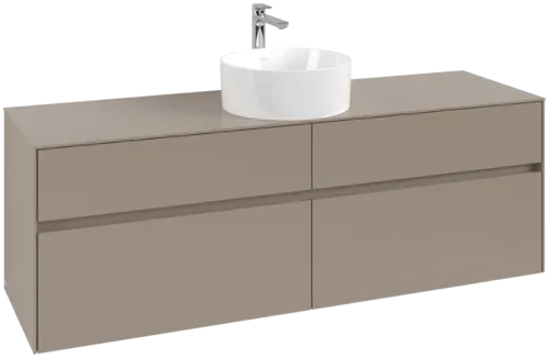 Picture of VILLEROY BOCH Collaro Vanity unit, with lighting, 4 pull-out compartments, 1600 x 548 x 500 mm, Taupe / Taupe #C049B0VM