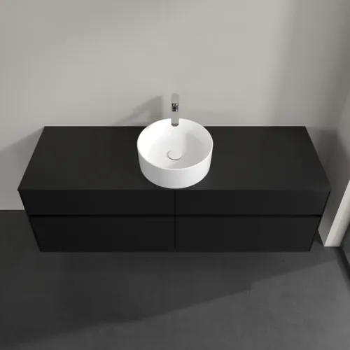 Bild von VILLEROY BOCH Collaro Waschbeckenunterschrank, mit Beleuchtung, 4 Auszüge, 1600 x 548 x 500 mm, Volcano Black / Volcano Black #C049B0VL