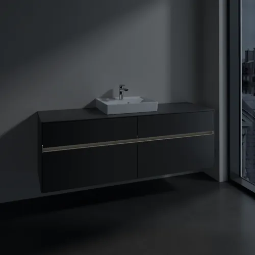 Bild von VILLEROY BOCH Collaro Waschbeckenunterschrank, mit Beleuchtung, 4 Auszüge, 1600 x 548 x 500 mm, Graphite / Graphite #C077B0VR