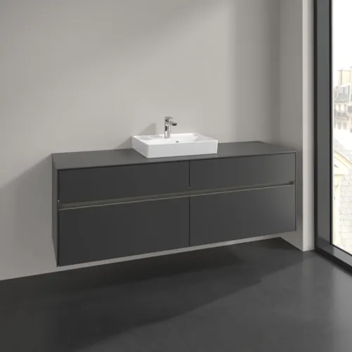 Bild von VILLEROY BOCH Collaro Waschbeckenunterschrank, mit Beleuchtung, 4 Auszüge, 1600 x 548 x 500 mm, Graphite / Graphite #C077B0VR