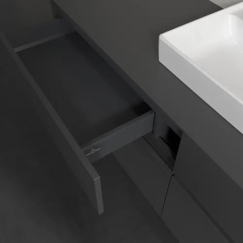 Bild von VILLEROY BOCH Collaro Waschbeckenunterschrank, mit Beleuchtung, 4 Auszüge, 1600 x 548 x 500 mm, Graphite / Graphite #C077B0VR