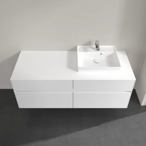 Picture of VILLEROY BOCH Collaro Vanity unit, with lighting, 4 pull-out compartments, 1400 x 548 x 500 mm, White Matt / White Matt #C075B0MS