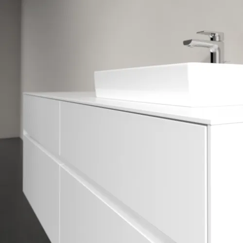 Picture of VILLEROY BOCH Collaro Vanity unit, with lighting, 4 pull-out compartments, 1400 x 548 x 500 mm, White Matt / White Matt #C075B0MS