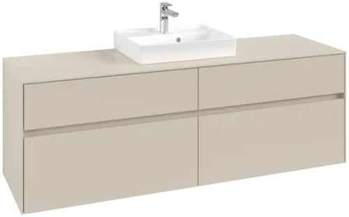 Picture of VILLEROY BOCH Collaro Vanity unit, with lighting, 4 pull-out compartments, 1600 x 548 x 500 mm, Cashmere Grey / Cashmere Grey #C077B0VN