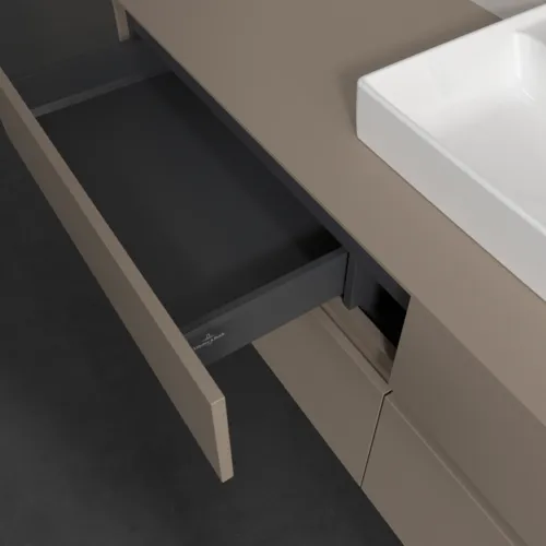 VILLEROY BOCH Collaro Waschbeckenunterschrank, mit Beleuchtung, 4 Auszüge, 1600 x 548 x 500 mm, Taupe / Taupe #C077B0VM, Bild 8