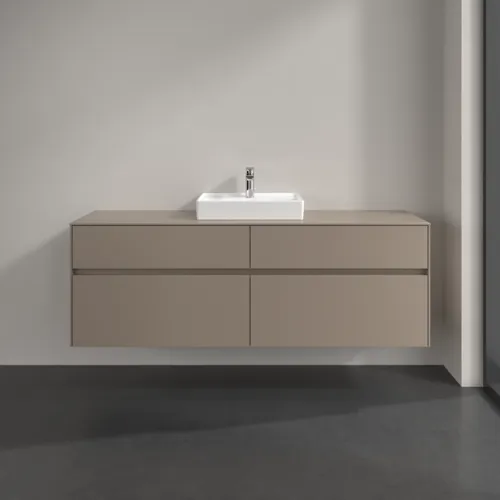 VILLEROY BOCH Collaro Waschbeckenunterschrank, mit Beleuchtung, 4 Auszüge, 1600 x 548 x 500 mm, Taupe / Taupe #C077B0VM, Bild 3