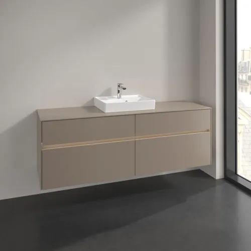 VILLEROY BOCH Collaro Waschbeckenunterschrank, mit Beleuchtung, 4 Auszüge, 1600 x 548 x 500 mm, Taupe / Taupe #C077B0VM, Bild 2