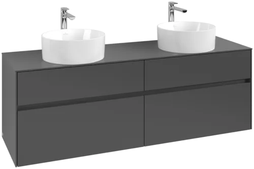 Picture of VILLEROY BOCH Collaro Vanity unit, 4 pull-out compartments, 1600 x 548 x 500 mm, Graphite / Graphite #C05200VR