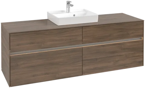 Picture of VILLEROY BOCH Collaro Vanity unit, with lighting, 4 pull-out compartments, 1600 x 548 x 500 mm, Arizona Oak / Arizona Oak #C077B0VH