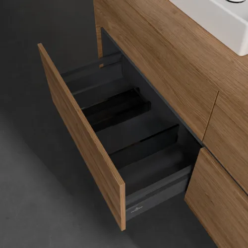 Bild von VILLEROY BOCH Collaro Waschbeckenunterschrank, mit Beleuchtung, 4 Auszüge, 1400 x 548 x 500 mm, Kansas Oak #C076B0RH