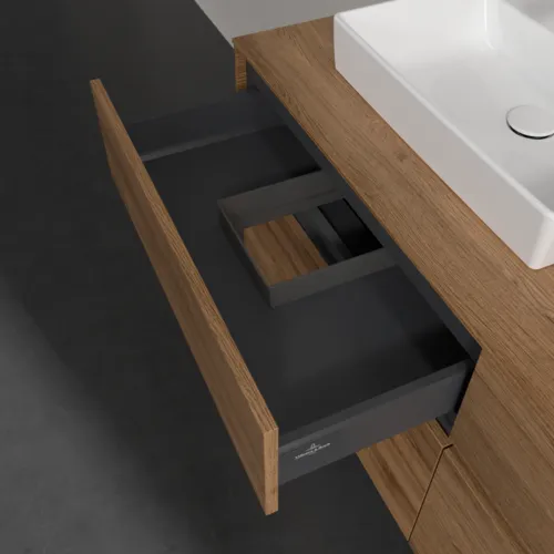 Bild von VILLEROY BOCH Collaro Waschbeckenunterschrank, mit Beleuchtung, 4 Auszüge, 1400 x 548 x 500 mm, Kansas Oak #C076B0RH