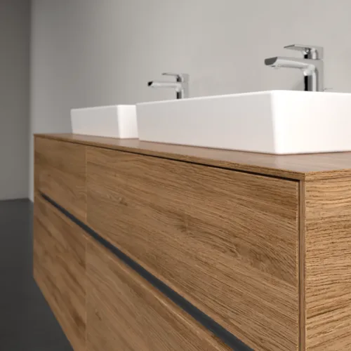 Bild von VILLEROY BOCH Collaro Waschbeckenunterschrank, mit Beleuchtung, 4 Auszüge, 1400 x 548 x 500 mm, Kansas Oak #C076B0RH