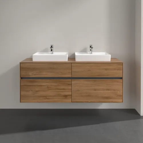 Bild von VILLEROY BOCH Collaro Waschbeckenunterschrank, mit Beleuchtung, 4 Auszüge, 1400 x 548 x 500 mm, Kansas Oak #C076B0RH