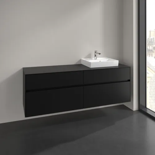 VILLEROY BOCH Collaro Waschbeckenunterschrank, 4 Auszüge, 1600 x 548 x 500 mm, Volcano Black / Volcano Black #C07900VL, Bild 2