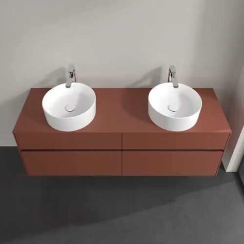 Bild von VILLEROY BOCH Collaro Waschbeckenunterschrank, mit Beleuchtung, 4 Auszüge, 1600 x 548 x 500 mm, Wine Red / Wine Red #C052B0AH