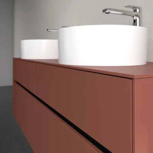 Bild von VILLEROY BOCH Collaro Waschbeckenunterschrank, mit Beleuchtung, 4 Auszüge, 1600 x 548 x 500 mm, Wine Red / Wine Red #C052B0AH