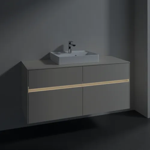 VILLEROY BOCH Collaro Waschbeckenunterschrank, mit Beleuchtung, 4 Auszüge, 1200 x 548 x 500 mm, Cashmere Grey / Cashmere Grey #C070B0VN, Bild 5