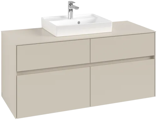 Picture of VILLEROY BOCH Collaro Vanity unit, with lighting, 4 pull-out compartments, 1200 x 548 x 500 mm, Cashmere Grey / Cashmere Grey #C070B0VN