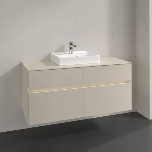 VILLEROY BOCH Collaro Waschbeckenunterschrank, mit Beleuchtung, 4 Auszüge, 1200 x 548 x 500 mm, Cashmere Grey / Cashmere Grey #C070B0VN, Bild 2