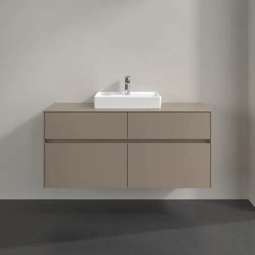 Bild von VILLEROY BOCH Collaro Waschbeckenunterschrank, mit Beleuchtung, 4 Auszüge, 1200 x 548 x 500 mm, Taupe / Taupe #C070B0VM