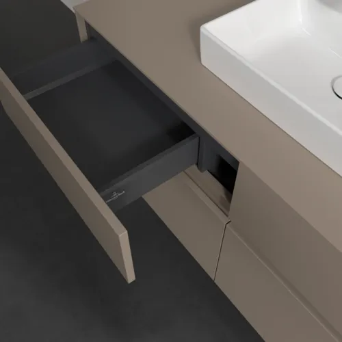 Bild von VILLEROY BOCH Collaro Waschbeckenunterschrank, mit Beleuchtung, 4 Auszüge, 1200 x 548 x 500 mm, Taupe / Taupe #C070B0VM