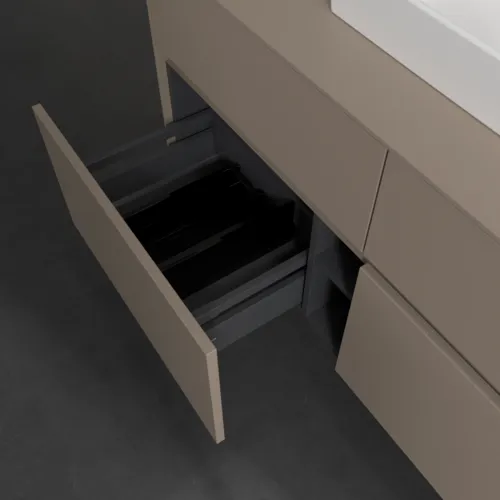 Bild von VILLEROY BOCH Collaro Waschbeckenunterschrank, mit Beleuchtung, 4 Auszüge, 1200 x 548 x 500 mm, Taupe / Taupe #C070B0VM