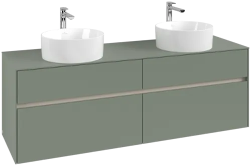 Obrázek VILLEROY BOCH Toaletní skříňka Collaro, s osvětlením, 4 výsuvy, 1600 x 548 x 500 mm, Soft Green / Soft Green #C052B0AF