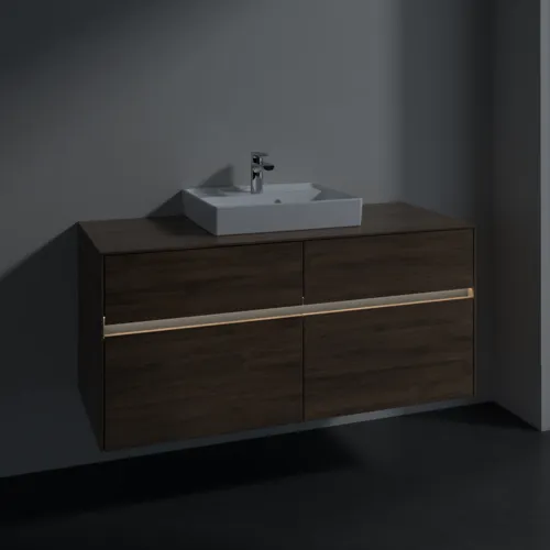 Bild von VILLEROY BOCH Collaro Waschbeckenunterschrank, mit Beleuchtung, 4 Auszüge, 1200 x 548 x 500 mm, Arizona Oak / Arizona Oak #C070B0VH