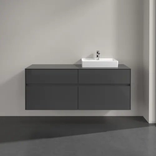 VILLEROY BOCH Collaro Waschbeckenunterschrank, 4 Auszüge, 1400 x 548 x 500 mm, Glossy Grey / Glossy Grey #C07500FP, Bild 3