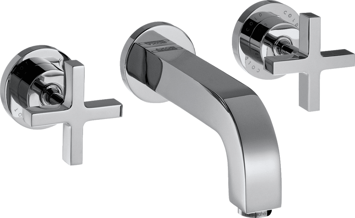 Bild von HANSGROHE AXOR Citterio 3-Loch Waschtischarmatur Unterputz für Wandmontage mit Auslauf 162 mm, Kreuzgriffen und Rosetten #39313000 - Chrom