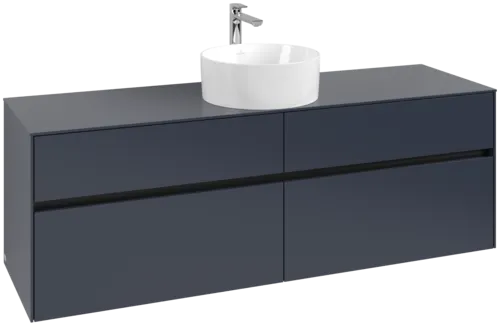 VILLEROY BOCH Collaro Vanity unit, with lighting, 4 pull-out compartments, 1600 x 548 x 500 mm, Marine Blue / Marine Blue #C049B0VQ resmi