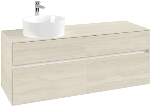 Picture of VILLEROY BOCH Collaro Vanity unit, 4 pull-out compartments, 1400 x 548 x 500 mm, White Oak / White Oak #C04600AA