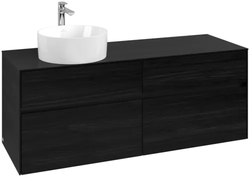 Obrázek VILLEROY BOCH Toaletní skříňka Collaro, 4 výsuvy, 1400 x 548 x 500 mm, černý dub / černý dub #C04600AB