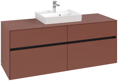 Picture of VILLEROY BOCH Collaro Vanity unit, with lighting, 4 pull-out compartments, 1400 x 548 x 500 mm, Wine Red / Wine Red #C073B0AH
