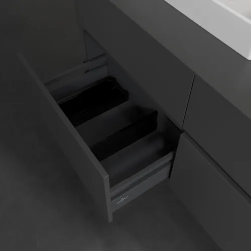 Bild von VILLEROY BOCH Collaro Waschbeckenunterschrank, 4 Auszüge, 1200 x 548 x 500 mm, Graphite / Graphite #C07100VR