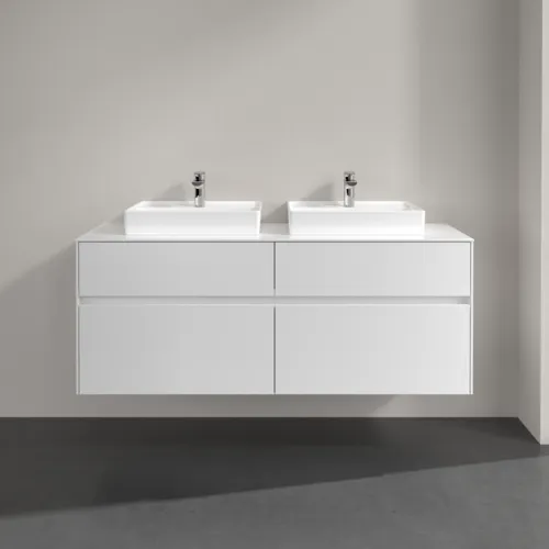 VILLEROY BOCH Collaro Waschbeckenunterschrank, 4 Auszüge, 1400 x 548 x 500 mm, Glossy White / Glossy White #C07600DH, Bild 3