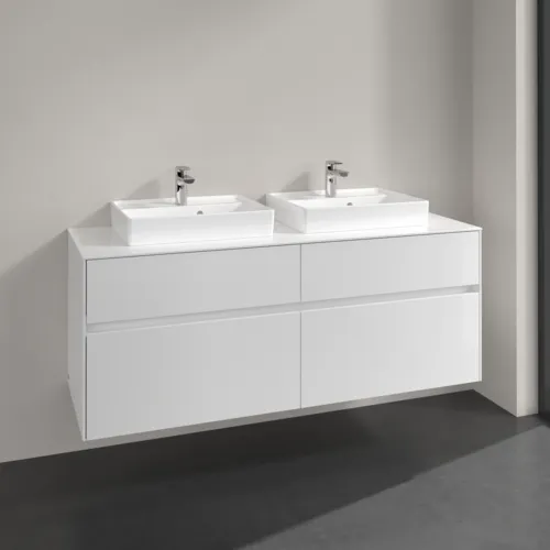 VILLEROY BOCH Collaro Waschbeckenunterschrank, 4 Auszüge, 1400 x 548 x 500 mm, Glossy White / Glossy White #C07600DH, Bild 2