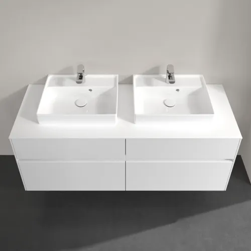 VILLEROY BOCH Collaro Waschbeckenunterschrank, 4 Auszüge, 1400 x 548 x 500 mm, Glossy White / Glossy White #C07600DH, Bild 4