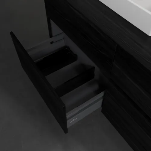VILLEROY BOCH Collaro Waschbeckenunterschrank, mit Beleuchtung, 4 Auszüge, 1200 x 548 x 500 mm, Black Oak / Black Oak #C071B0AB, Bild 7
