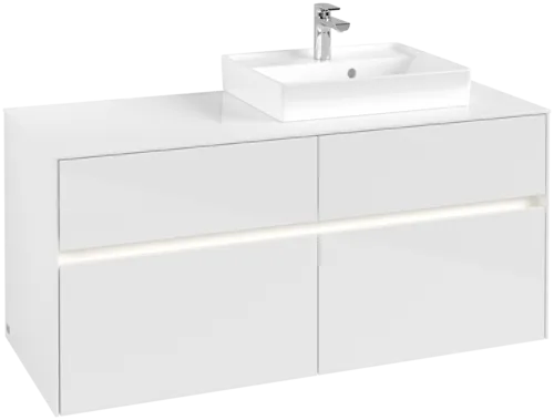 Obrázek VILLEROY BOCH Collaro toaletní skříňka, s osvětlením, 4 výsuvy, 1200 x 548 x 500 mm, lesklá bílá / lesklá bílá #C072B0DH