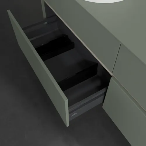 VILLEROY BOCH Collaro Waschbeckenunterschrank, mit Beleuchtung, 4 Auszüge, 1600 x 548 x 500 mm, Soft Green / Soft Green #C050B0AF, Bild 7