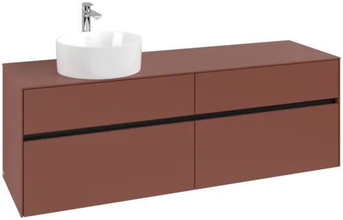 Picture of VILLEROY BOCH Collaro Vanity unit, with lighting, 4 pull-out compartments, 1600 x 548 x 500 mm, Wine Red / Wine Red #C050B0AH