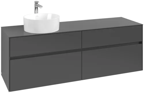 Picture of VILLEROY BOCH Collaro Vanity unit, 4 pull-out compartments, 1600 x 548 x 500 mm, Graphite / Graphite #C05000VR