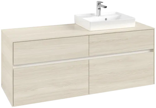Picture of VILLEROY BOCH Collaro Vanity unit, 4 pull-out compartments, 1400 x 548 x 500 mm, White Oak / White Oak #C07500AA