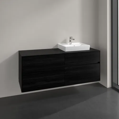 Bild von VILLEROY BOCH Collaro Waschbeckenunterschrank, 4 Auszüge, 1400 x 548 x 500 mm, Black Oak / Black Oak #C07500AB