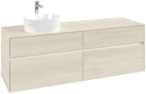 VILLEROY BOCH Collaro Vanity unit, with lighting, 4 pull-out compartments, 1600 x 548 x 500 mm, White Oak / White Oak #C050B0AA resmi