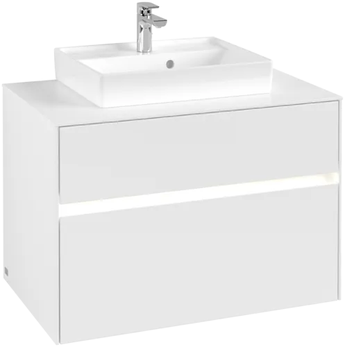 Obrázek VILLEROY BOCH Collaro toaletní skříňka, s osvětlením, 2 výsuvy, 800 x 548 x 500 mm, bílá matná / bílá matná #C069B0MS