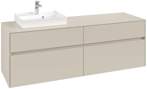 VILLEROY BOCH Collaro Vanity unit, with lighting, 4 pull-out compartments, 1600 x 548 x 500 mm, Cashmere Grey / Cashmere Grey #C078B0VN resmi