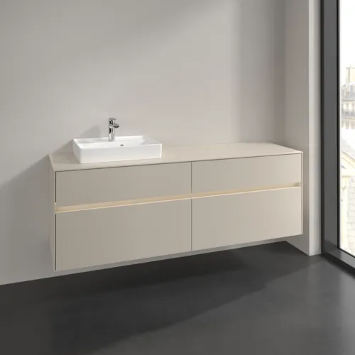 Bild von VILLEROY BOCH Collaro Waschbeckenunterschrank, mit Beleuchtung, 4 Auszüge, 1600 x 548 x 500 mm, Cashmere Grey / Cashmere Grey #C078B0VN