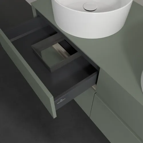 Bild von VILLEROY BOCH Collaro Waschbeckenunterschrank, mit Beleuchtung, 4 Auszüge, 1200 x 548 x 500 mm, Soft Green / Soft Green #C044B0AF